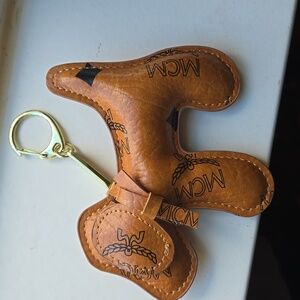 EUC MCM brown dog key chain